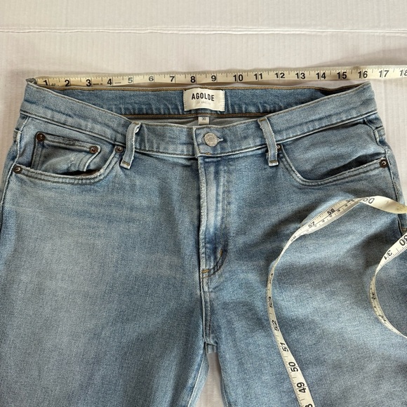 Agolde Light Blue Distressed Straight Pristine Jeans Size 30 - Picture 2 of 11